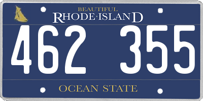 RI license plate 462355
