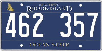RI license plate 462357