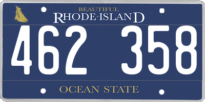 RI license plate 462358