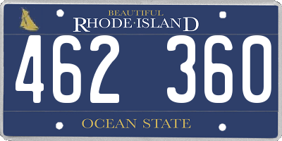 RI license plate 462360