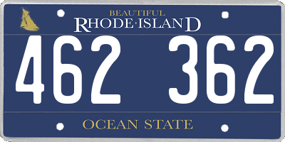 RI license plate 462362