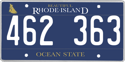 RI license plate 462363