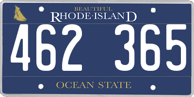 RI license plate 462365
