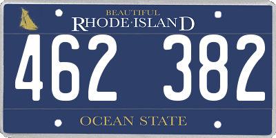 RI license plate 462382