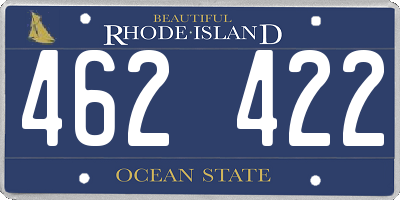 RI license plate 462422