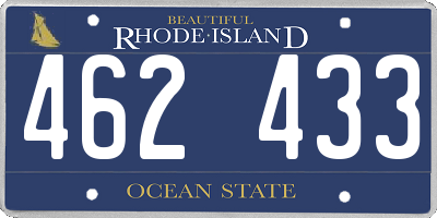 RI license plate 462433