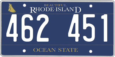 RI license plate 462451