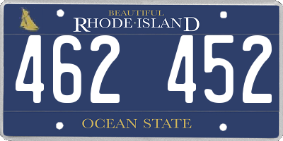 RI license plate 462452