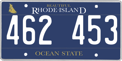 RI license plate 462453