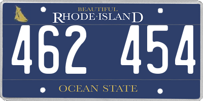 RI license plate 462454