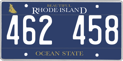 RI license plate 462458