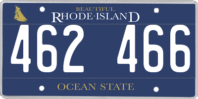 RI license plate 462466
