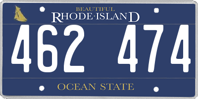RI license plate 462474