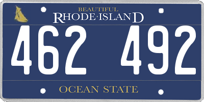 RI license plate 462492