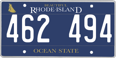 RI license plate 462494