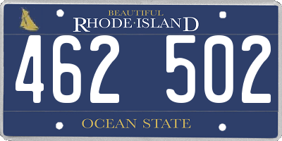 RI license plate 462502