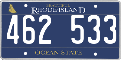 RI license plate 462533
