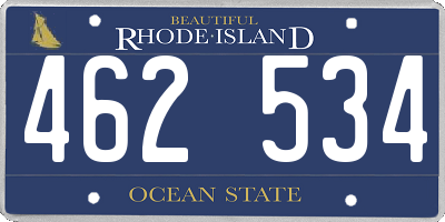 RI license plate 462534