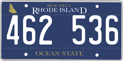 RI license plate 462536