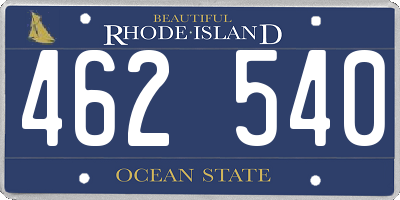 RI license plate 462540