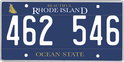 RI license plate 462546