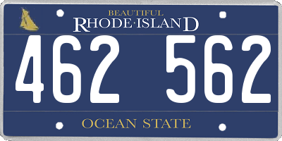 RI license plate 462562