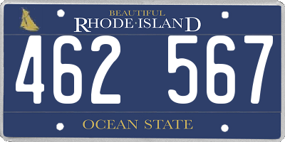 RI license plate 462567