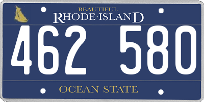 RI license plate 462580