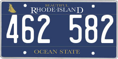 RI license plate 462582