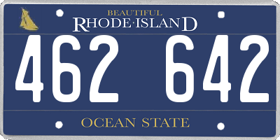 RI license plate 462642