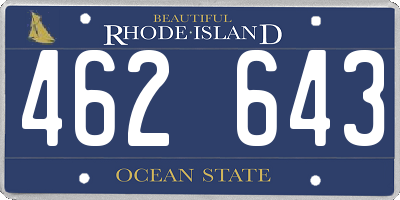 RI license plate 462643