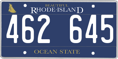 RI license plate 462645
