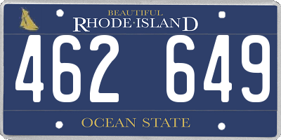 RI license plate 462649