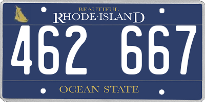RI license plate 462667