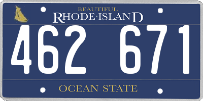 RI license plate 462671