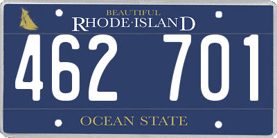 RI license plate 462701