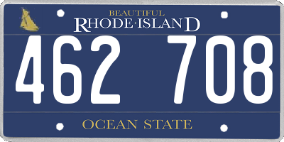 RI license plate 462708