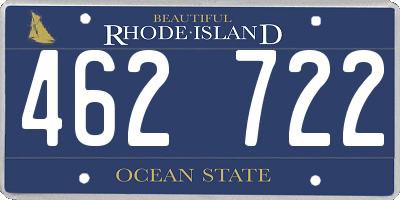 RI license plate 462722