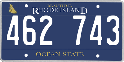 RI license plate 462743