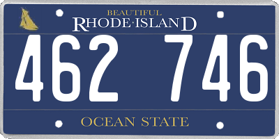 RI license plate 462746