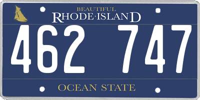 RI license plate 462747