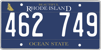 RI license plate 462749