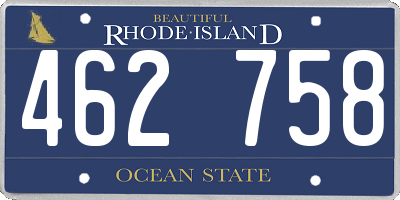 RI license plate 462758