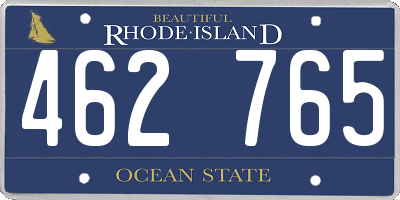 RI license plate 462765
