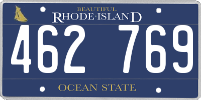 RI license plate 462769
