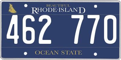 RI license plate 462770