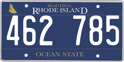 RI license plate 462785