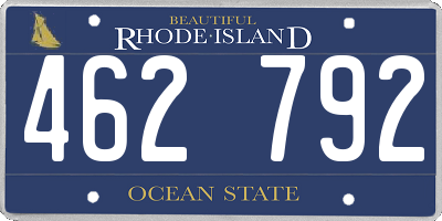 RI license plate 462792