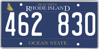 RI license plate 462830