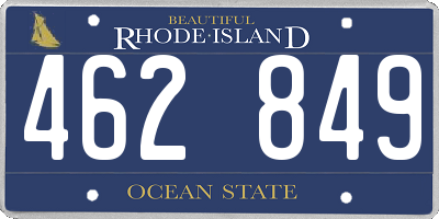 RI license plate 462849